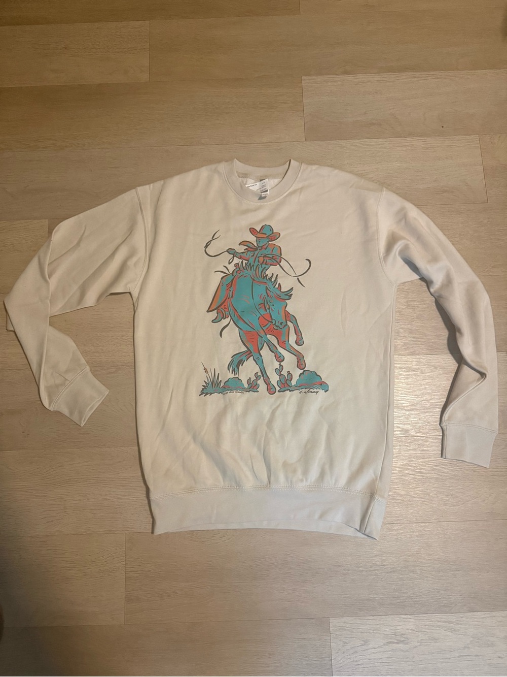 Texas Threads - Women’s Western Horse Print Graphic Sweatshirt - S NWT